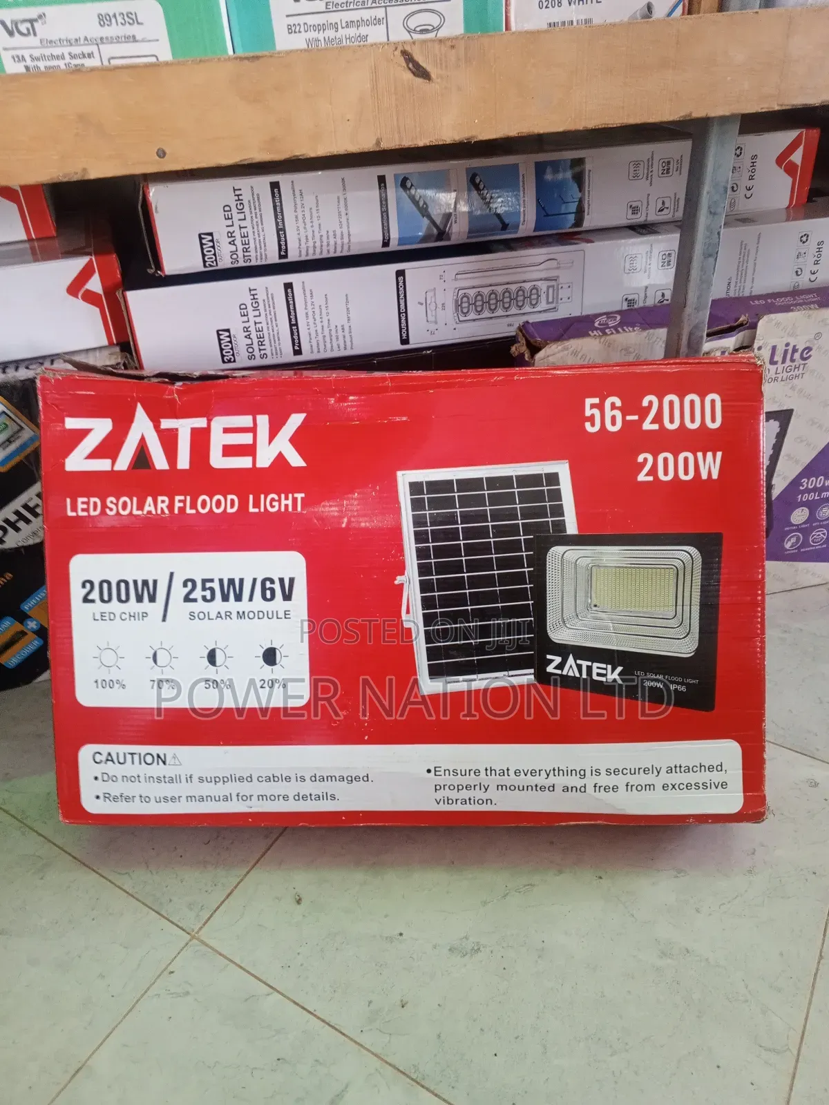200w Solar Street Light Red and White Box