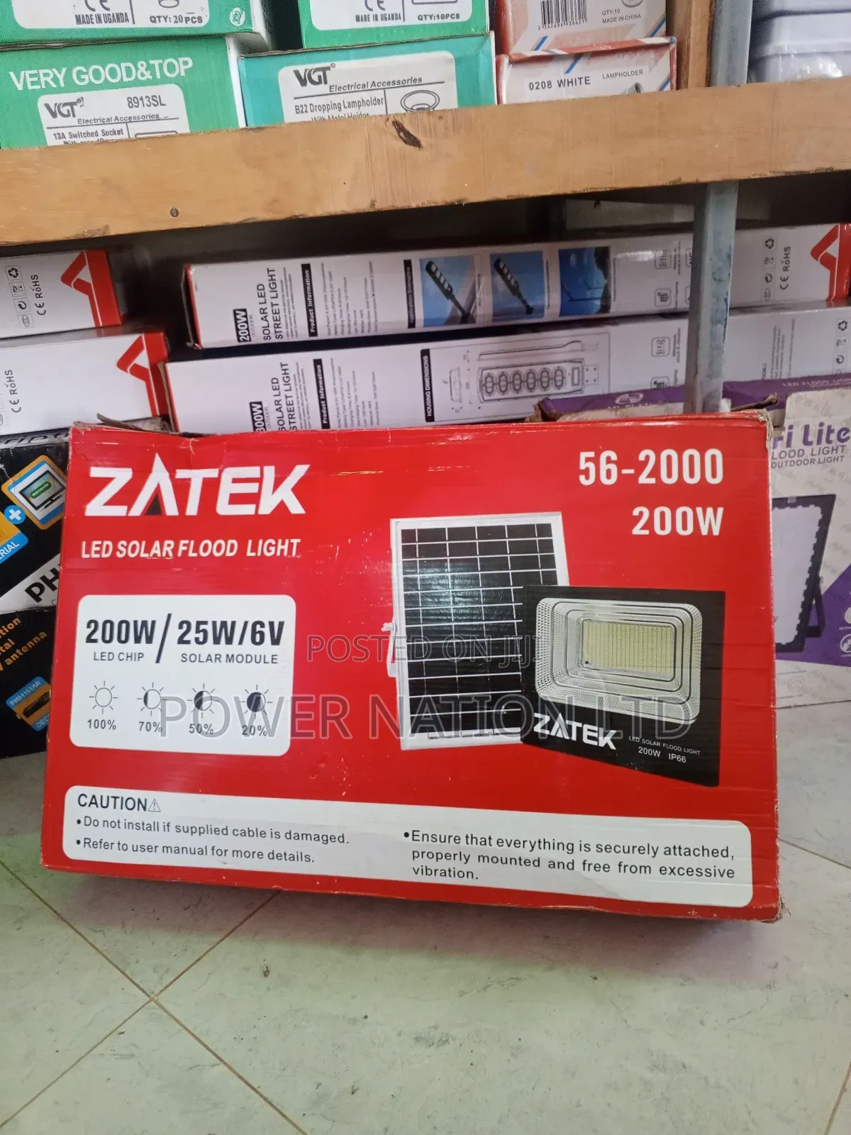 200w Solar Street Light Red and White Box