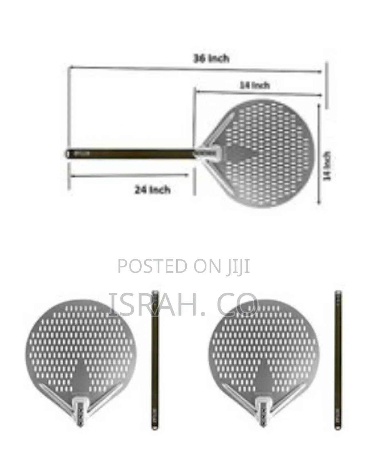 Professional Perforated Pizza Peel With Long Handle - Multicolor