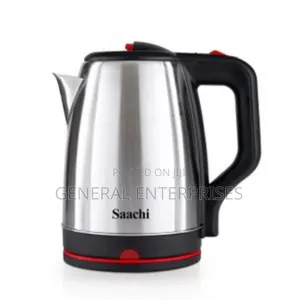 A Saachi Stainless Steel Electric Kettle.