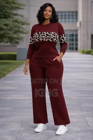 Women's Tracksuit Featuring a Leopard Print