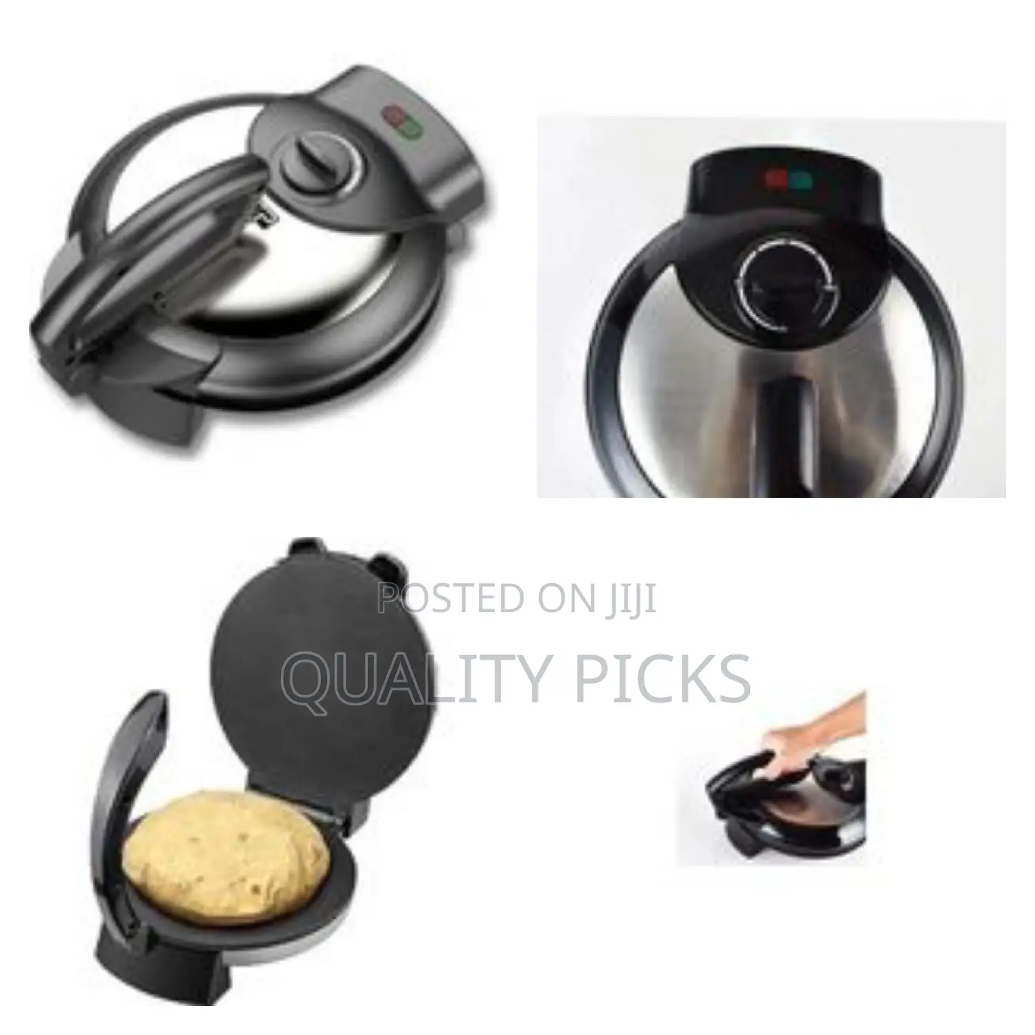 Sonashi Pizza Chapati Maker Roller Non-Stick - Silver/Black