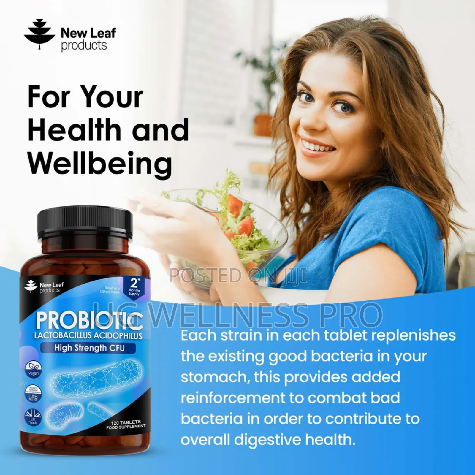 Probiotic Lactobacillus Acidophilus Tablets 2 Month Supply