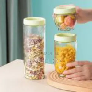 Ribbed Glass Kitchen Storage Canisters With Airtight Lids (Set 0f 3)