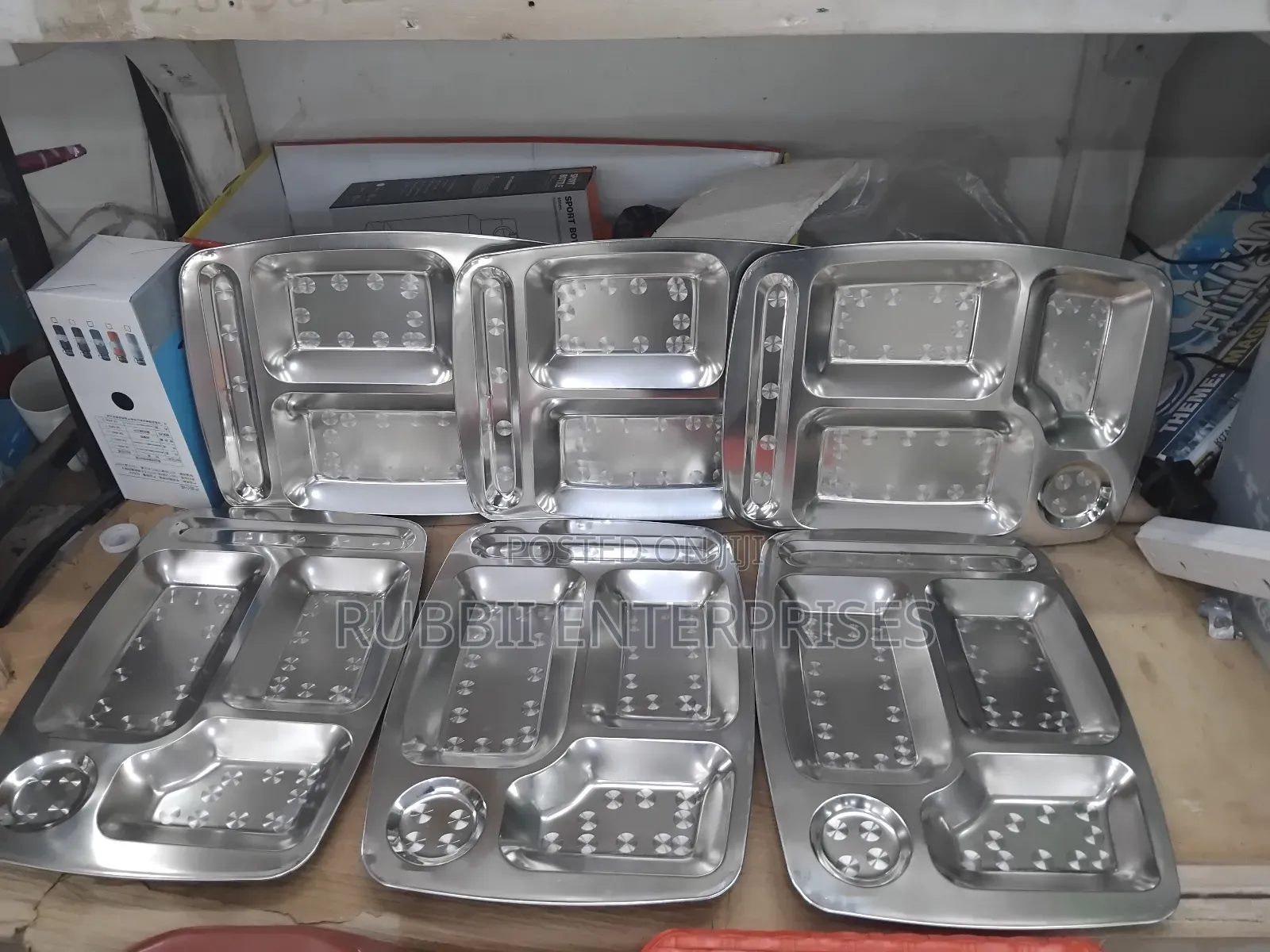 Square Partitioned Dinner Plates 6pcs