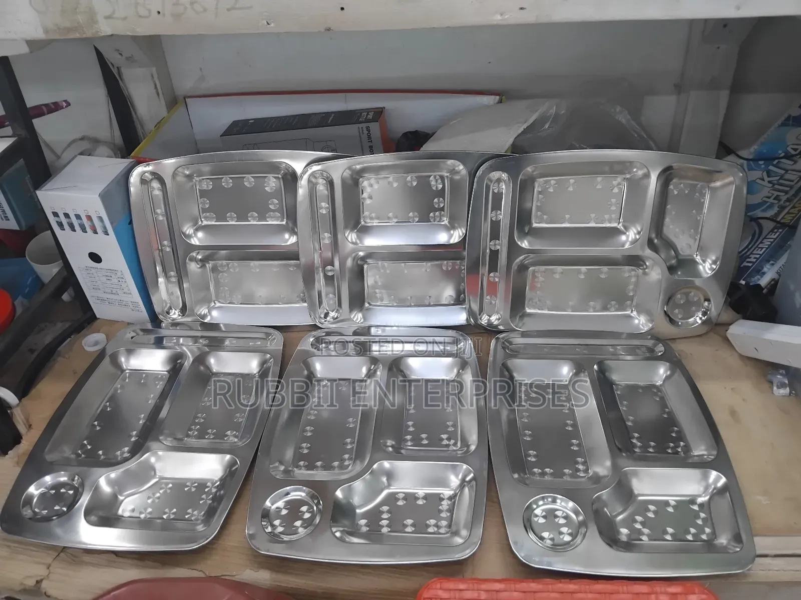 Square Partitioned Dinner Plates 6pcs
