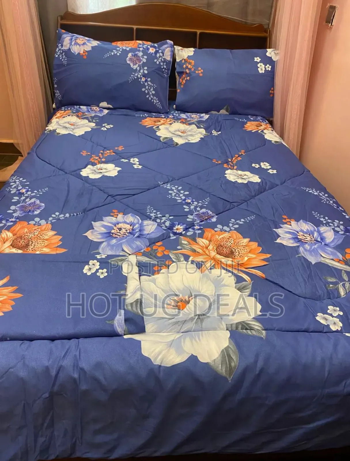 4pcs 5x6 Duvet With Bedsheet 2 Pillowcases- Multi Prints Vary