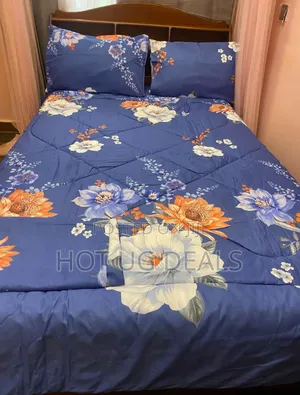 4pcs 5x6 Duvet With Bedsheet 2 Pillowcases- Multi Prints Vary