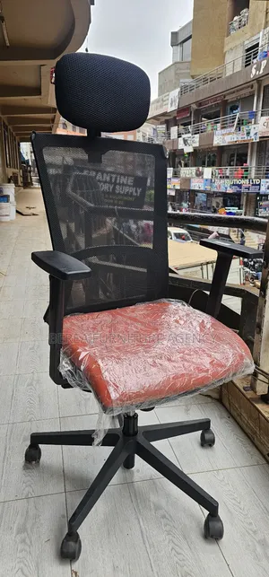 Orange and Black Mesh Office Chair