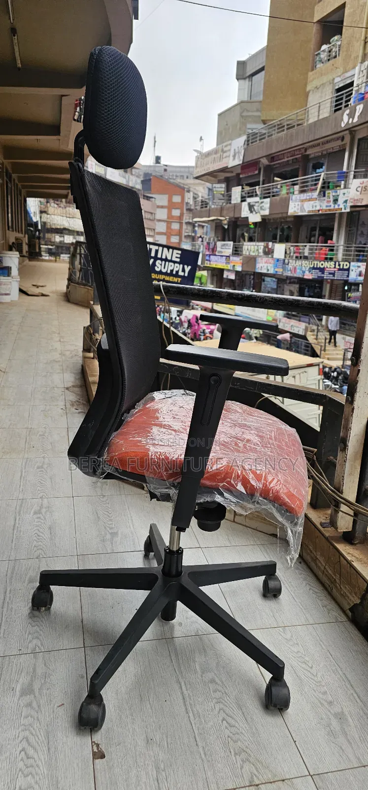 Orange and Black Mesh Office Chair