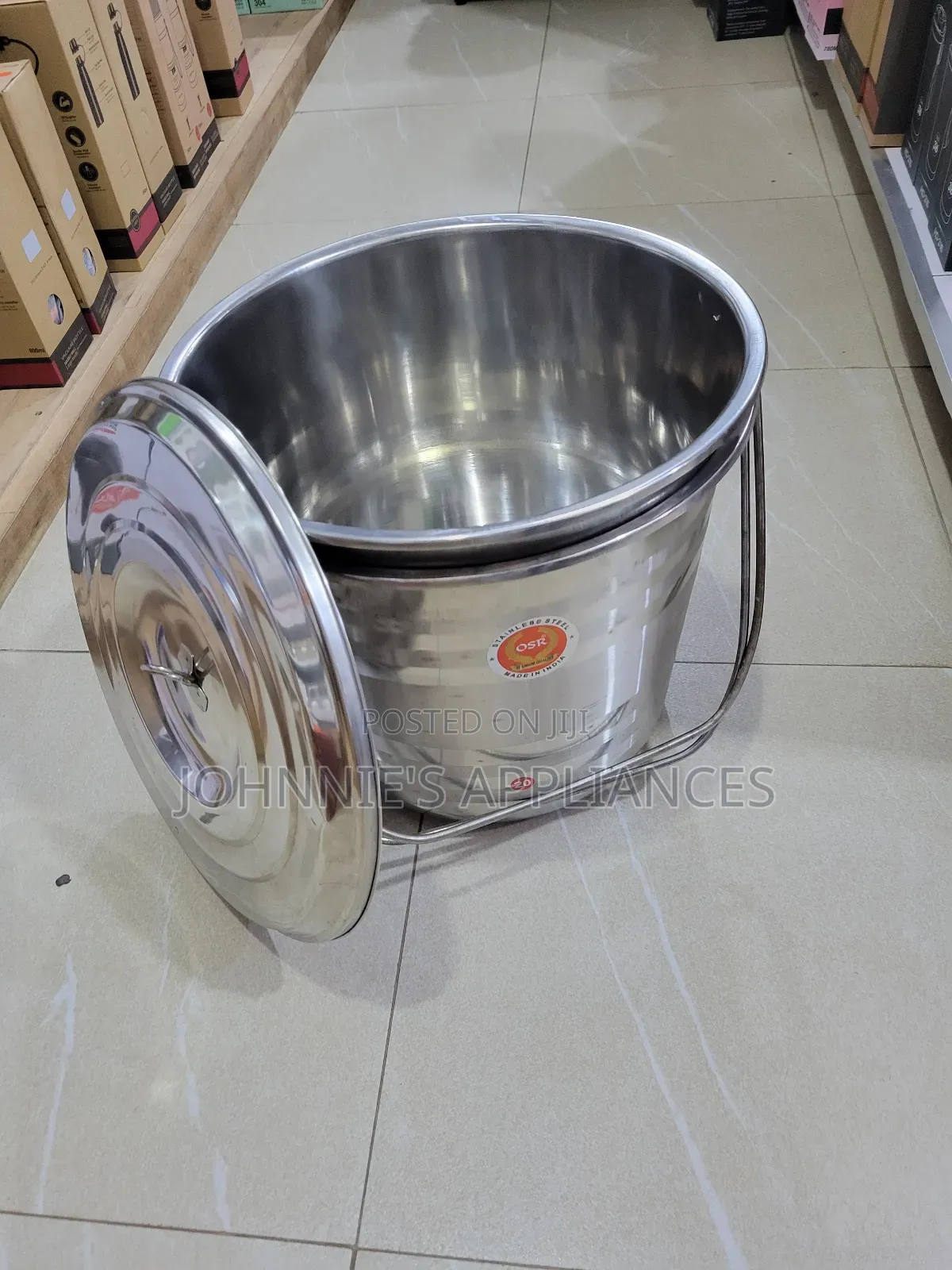 20l Stainless Steel Storage Bucket With Lid – Heavy Duty Multipurpose