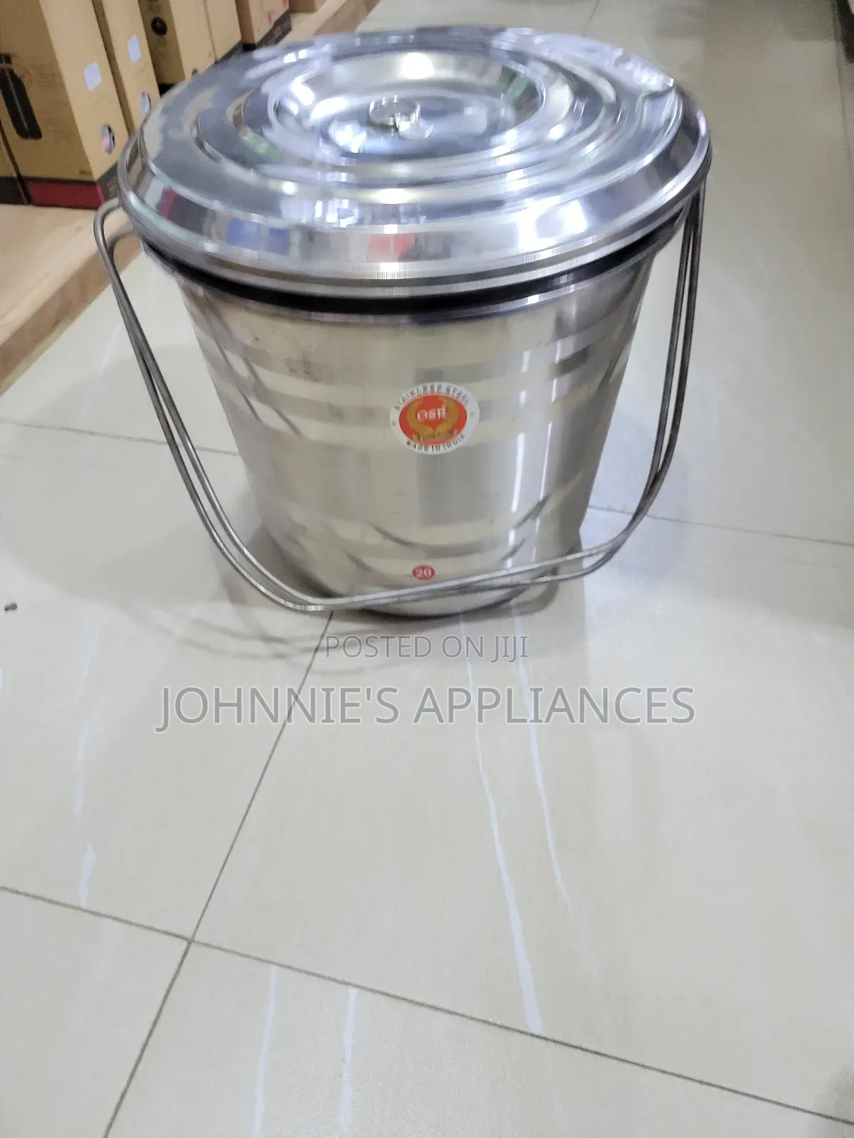 20l Stainless Steel Storage Bucket With Lid – Heavy Duty Multipurpose