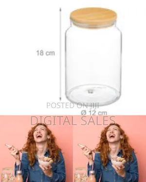 Airtight Glass Food Storage Canisters With Natural Wooden Lids