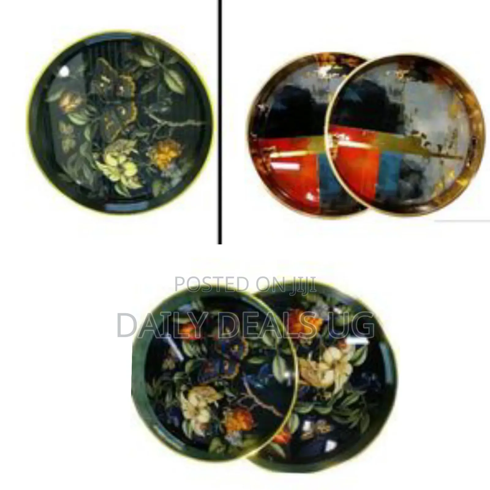 Opulence Abstract Art Serving Trays (Set of 2) - Multicolor