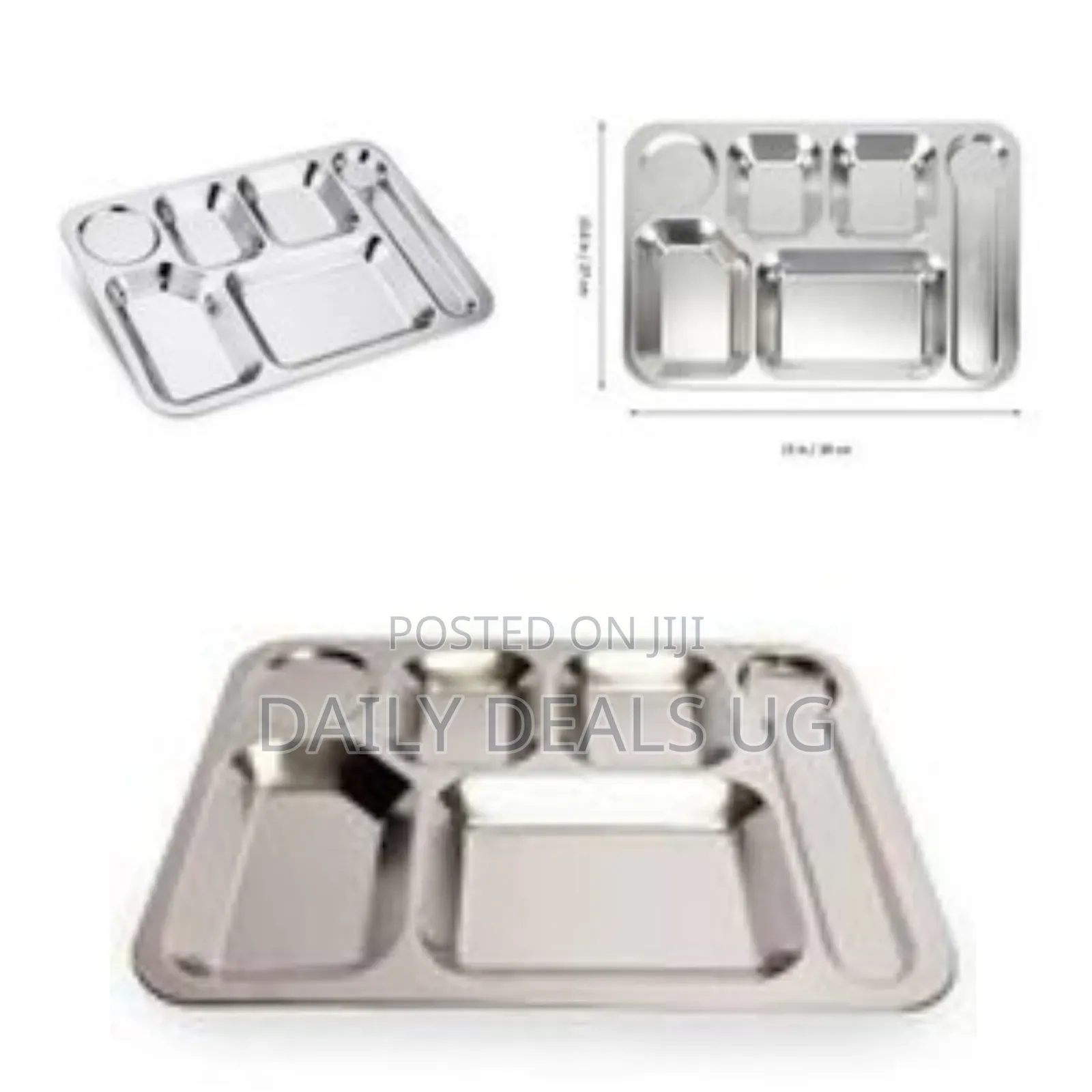 Stainless Steel Partitioned Serving Tray