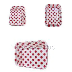 3 Pieces Set of Melamine Trays for Serving Food and Drinks -Multicolor