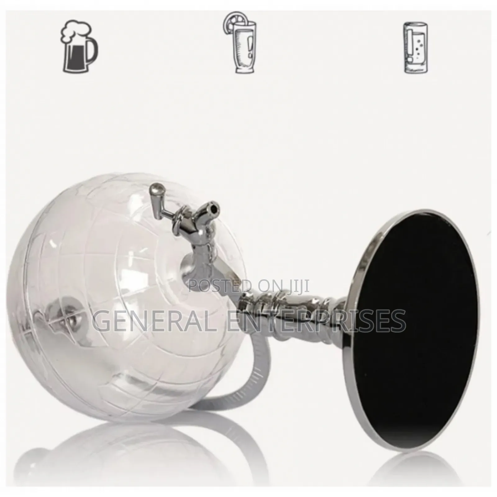 Globe-Shaped Beverage Dispenser Designed for Serving Beer, Wine