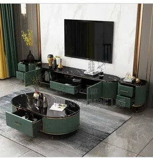 A Set of Tv Stand Centre Table/Side Stools Set