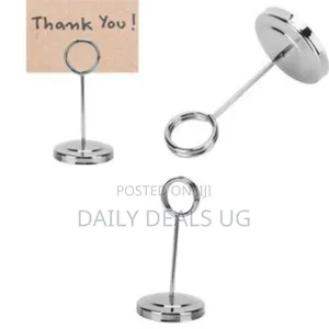 Elegant Metal Table Card Holder / Memo Clip Stand (6-Piece Set)