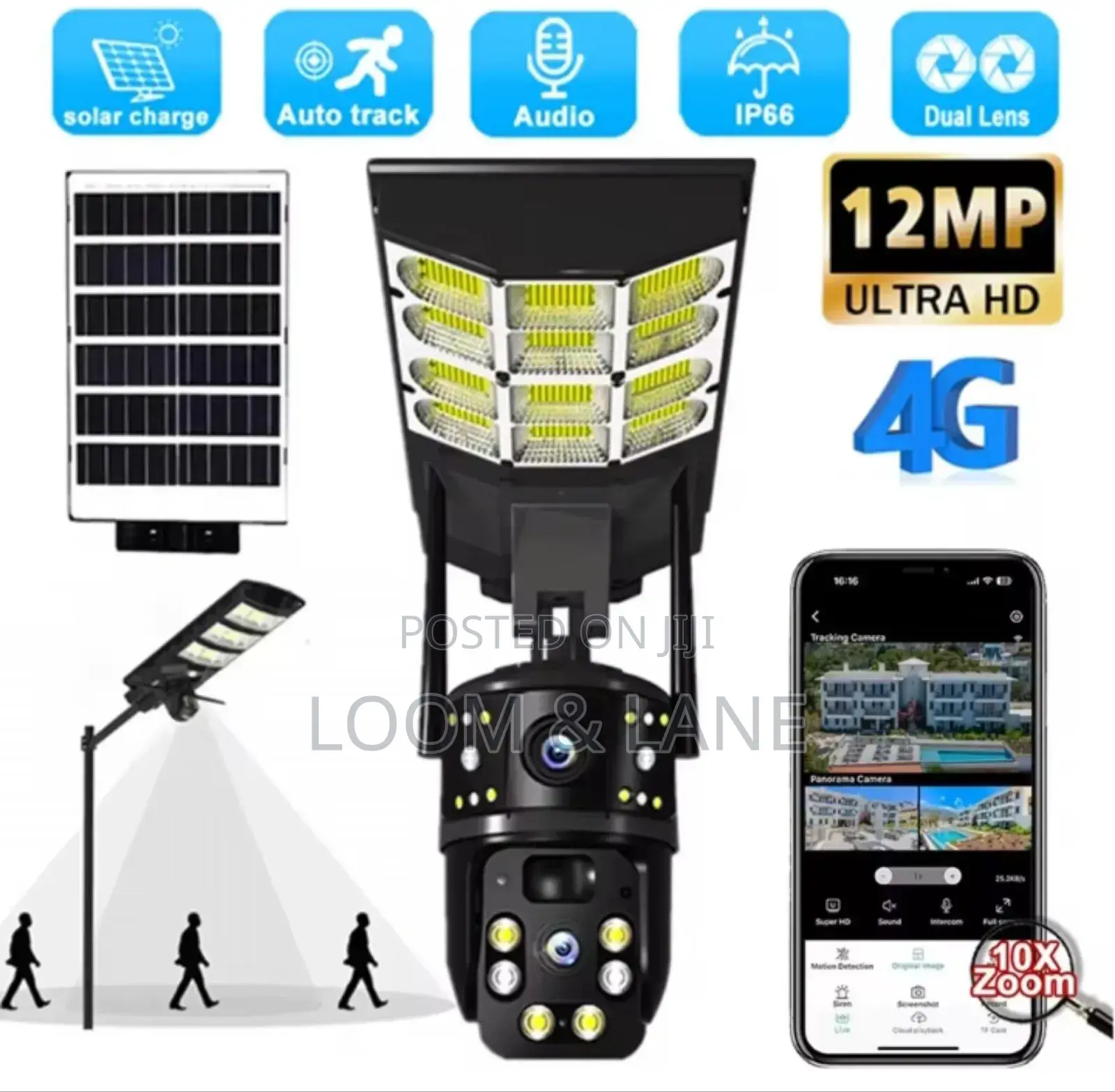 2-in-1 Solar-powered Street Light And Ai Security Camera System
