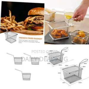 Mini Square Stainless Steel Serving Fry Basket - Multicolor