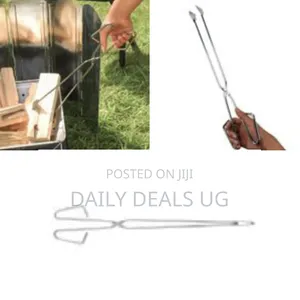Long Handle Campfire Charcoal Tongs Outdoor Barbecue Carbon Clip