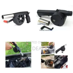 Manual Hand Crank BBQ and Fire Pit Air Blower - Multicolor