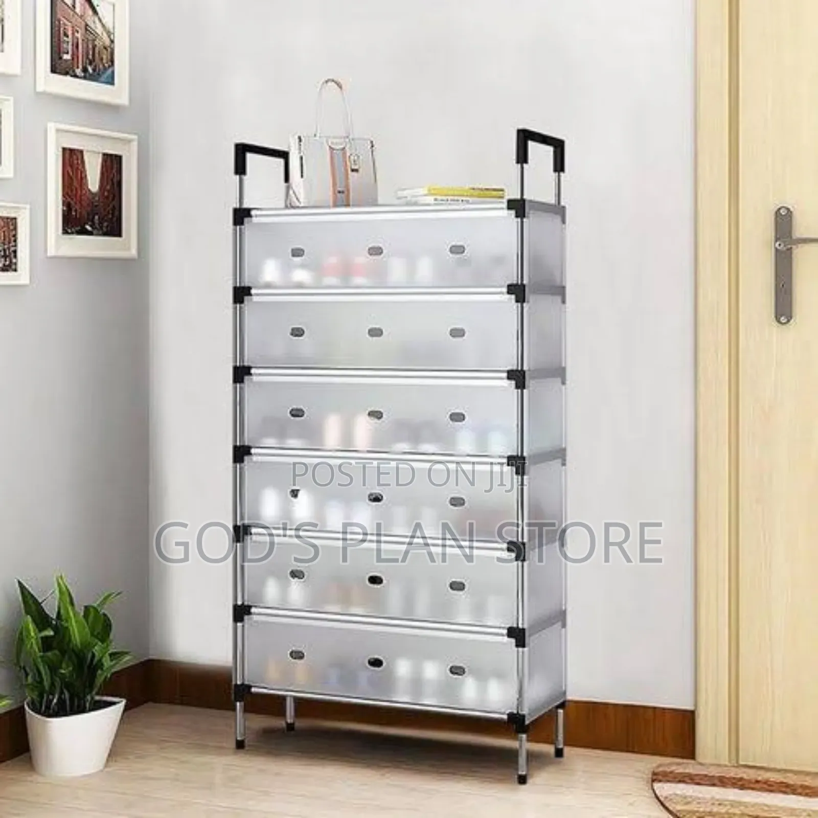 Generic Foldable Dust Proof Transparent Shoe Rack Plastic Shoes Rack