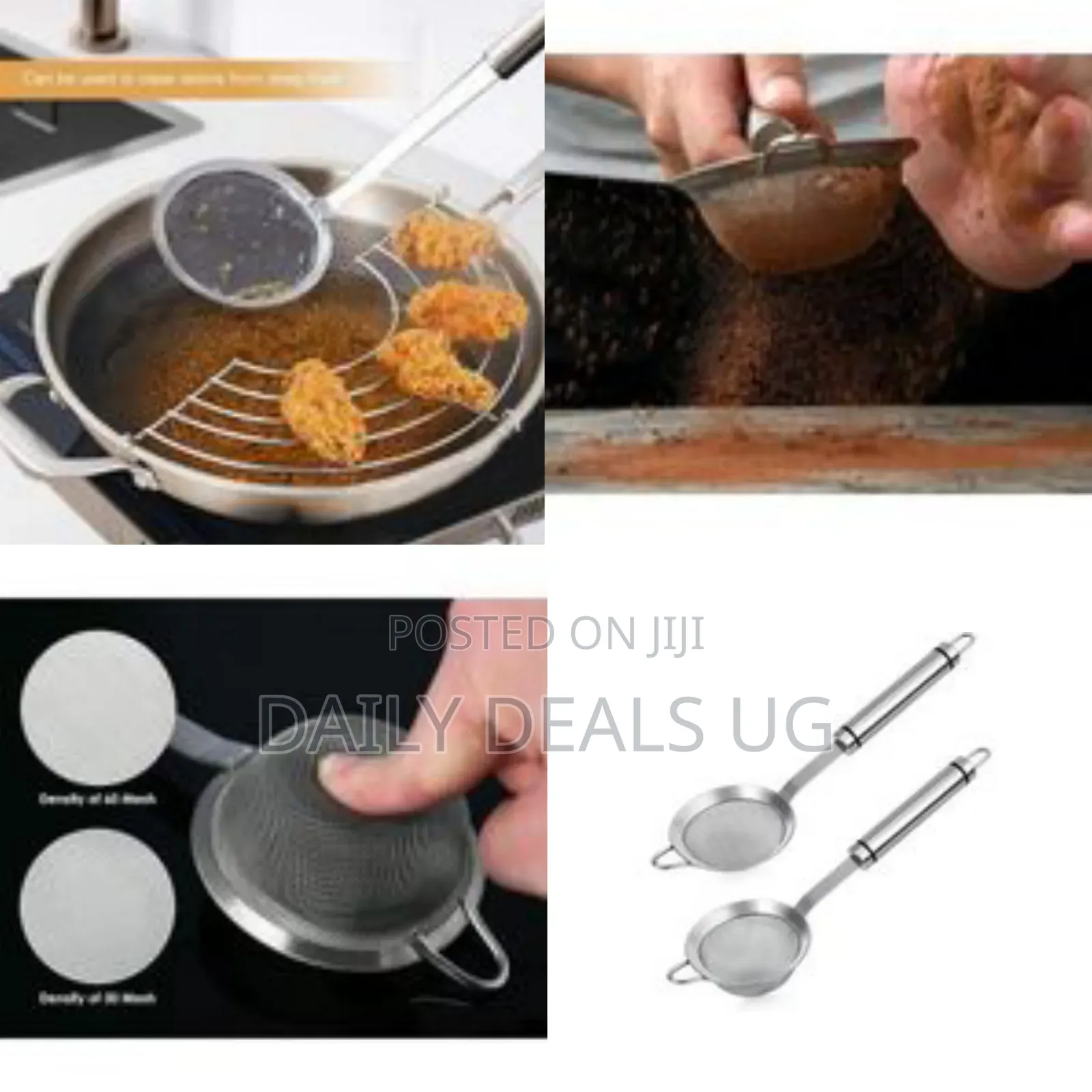 Set of 2 Stainless Steel Fine Mesh Strainer