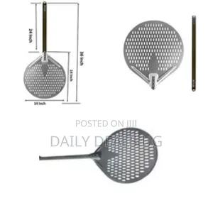 Professional Perforated Pizza Peel With Long Handle - Multicolor