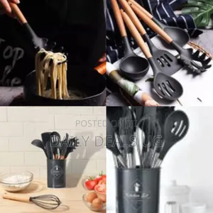 Modern Kitchen Utensil Set With Storage Holder - Multicolor