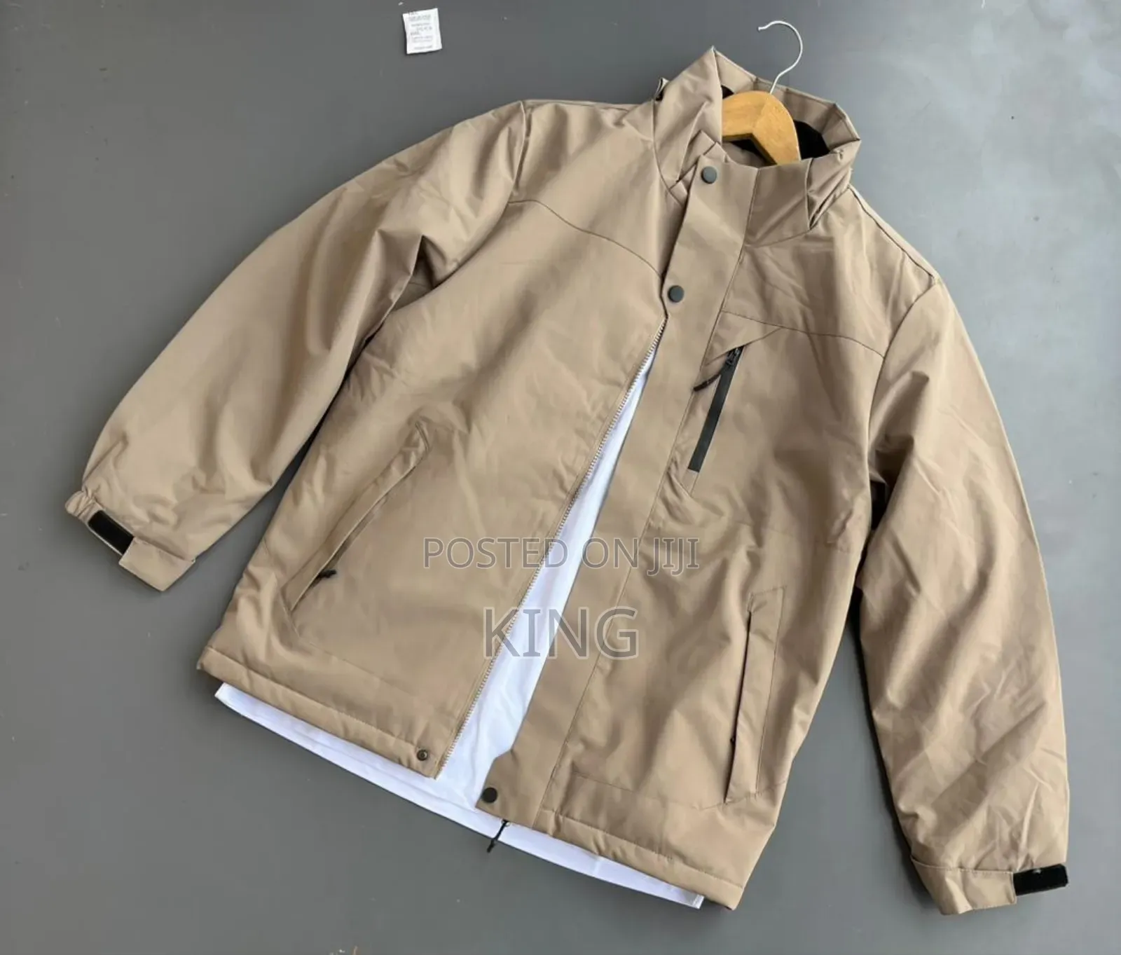 Beige Canvas Utility Jacket