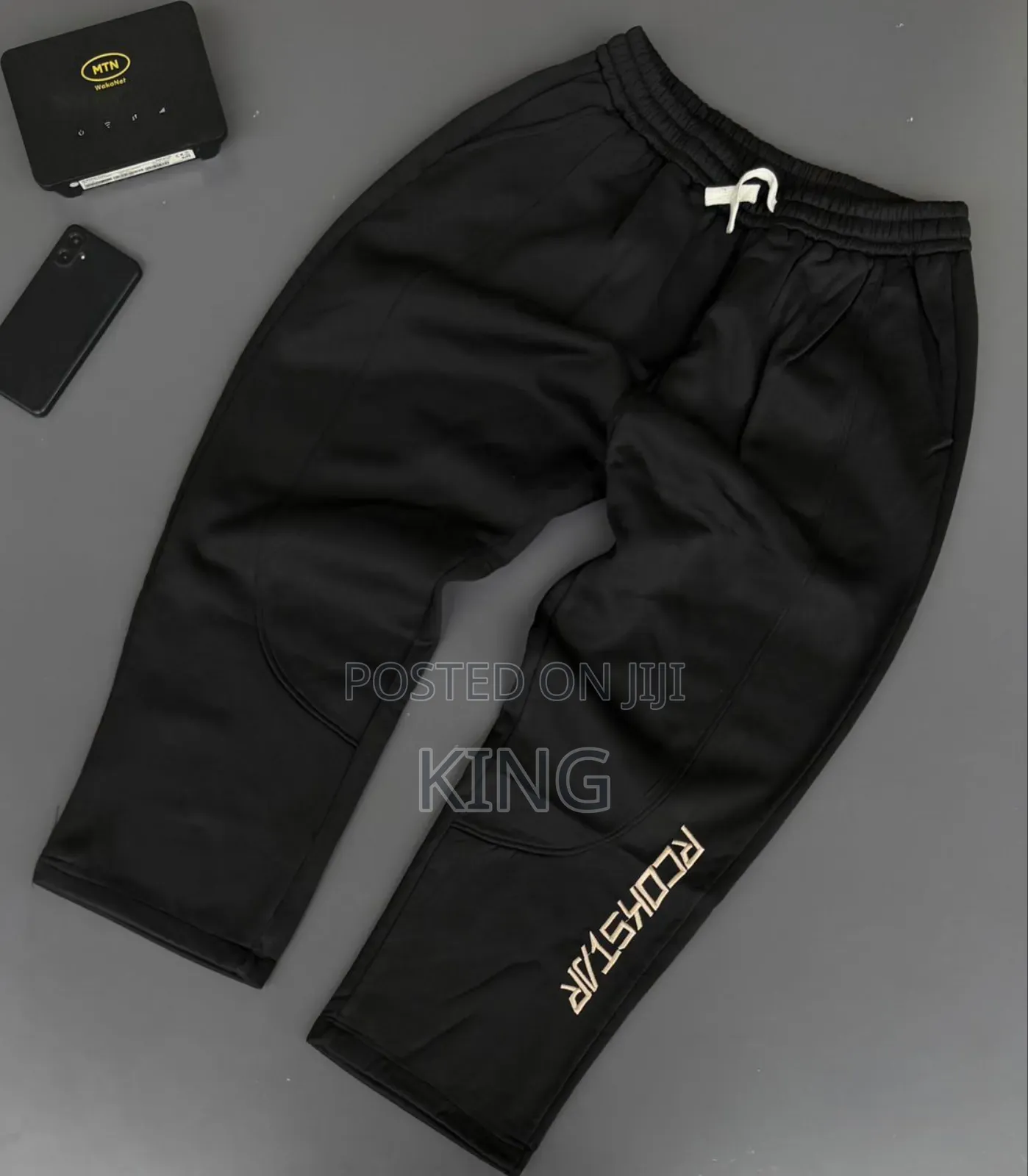 Rcokstar Black Baggy Sweatpants