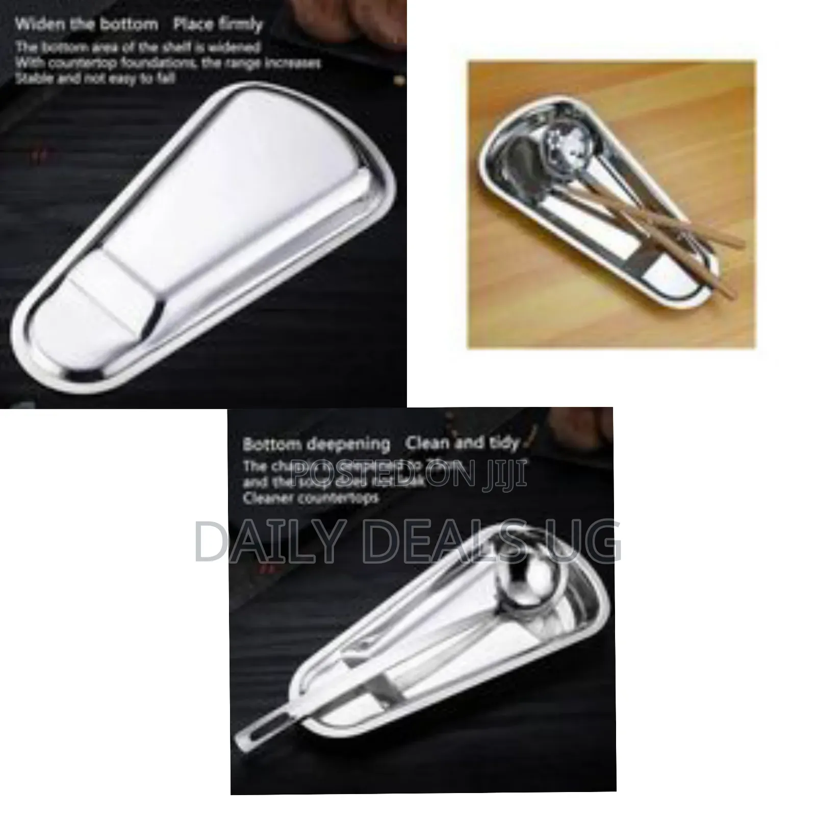 Professional Stainless Steel Spoon Rest and Serving Ladle Set - Silver