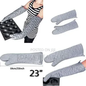 Pair of Extra-Long Quilted Oven Mitts