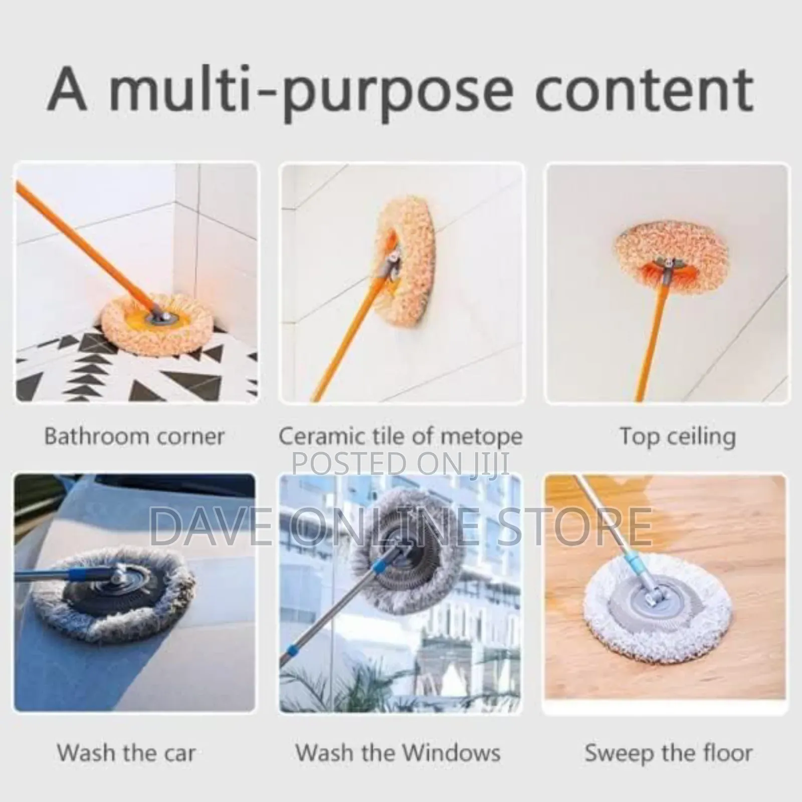 Long Handle 360° Rotatable Adjustable Cleaning Mop,