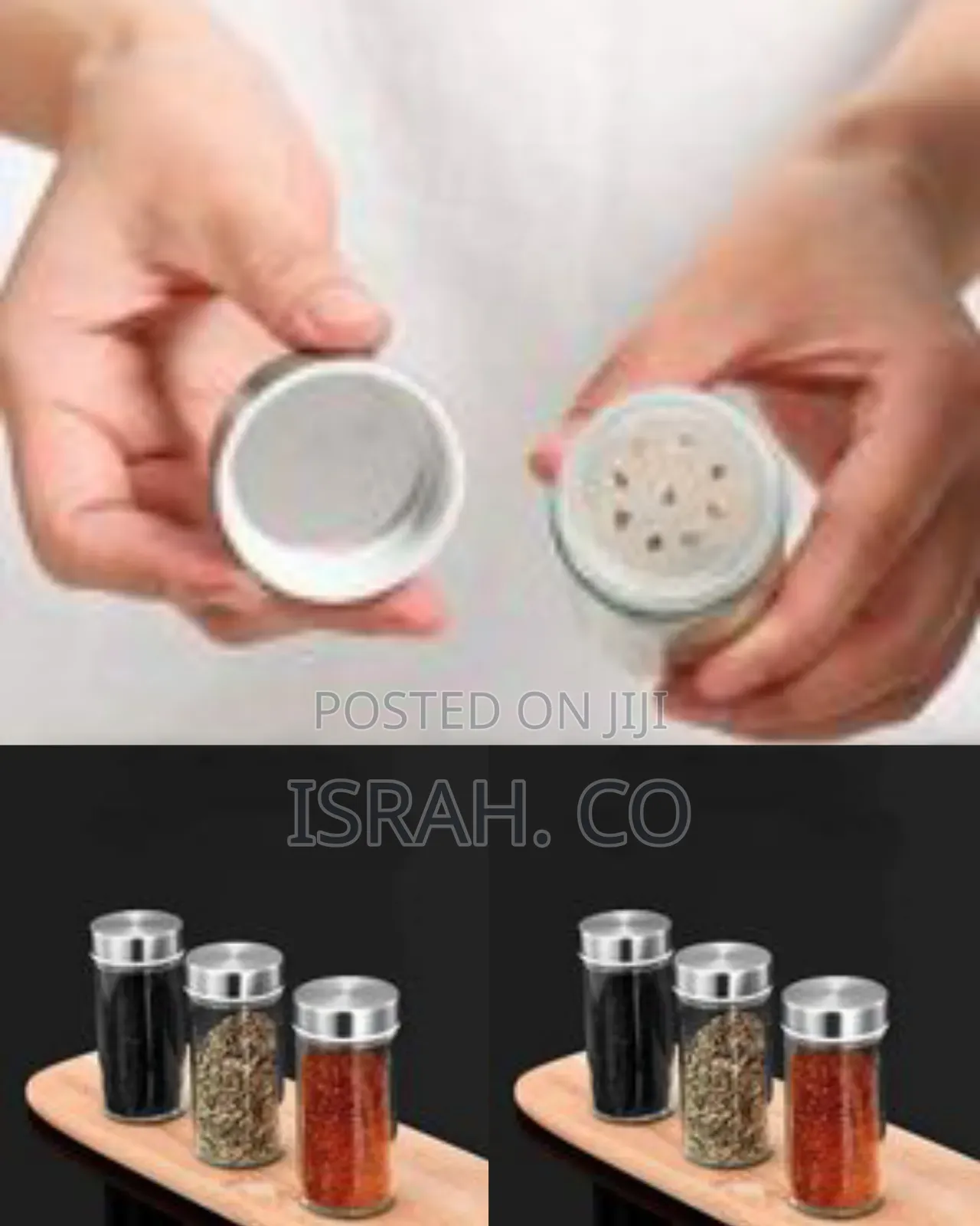 Modern 16-Jar Rotating Spice Rack With Stainless Steel Lids