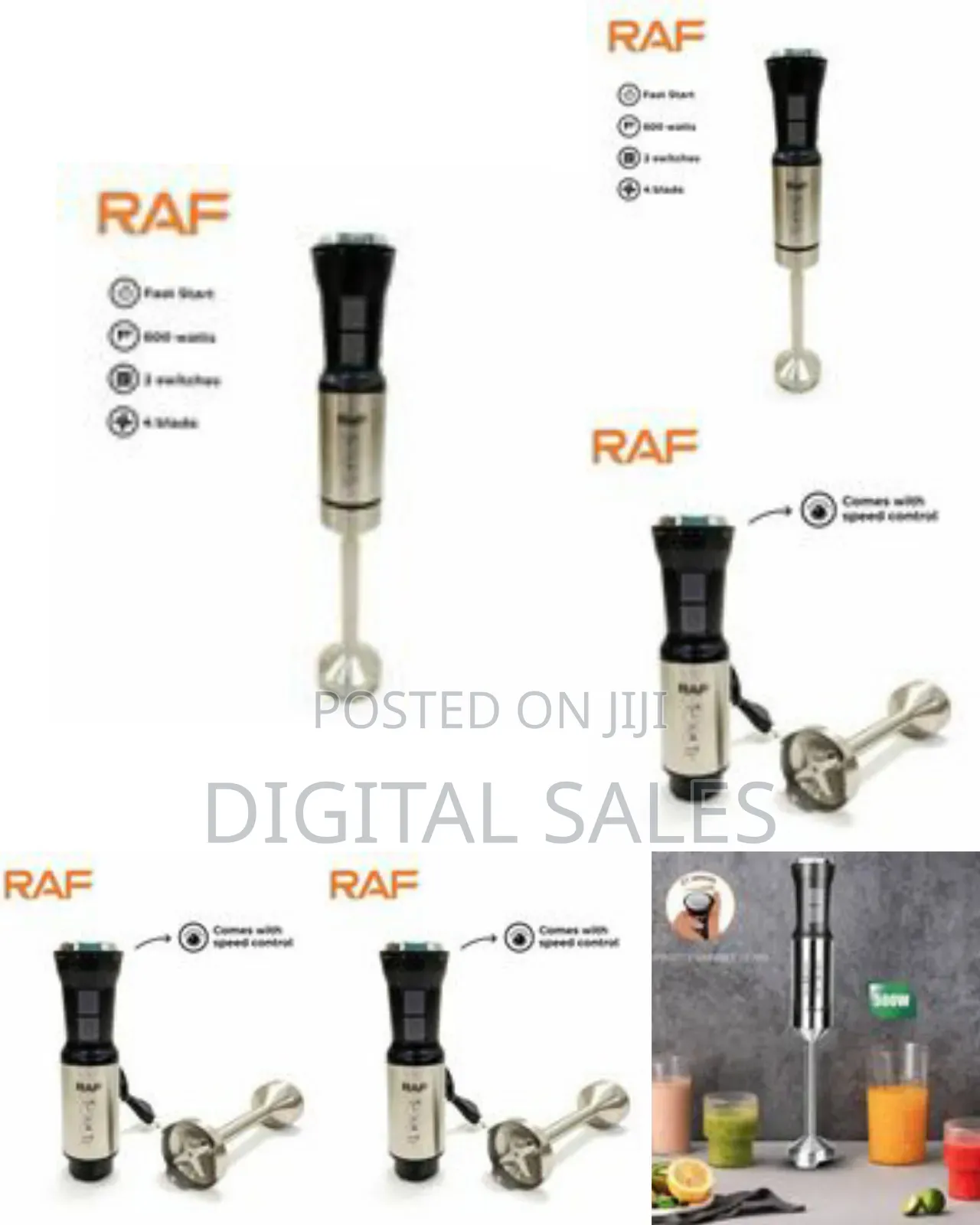 Raf Powerful Immersion Hand Blender With Variable Speeds