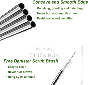 4pcs Reusable Metal Drinking Straws