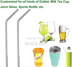 4pcs Reusable Metal Drinking Straws