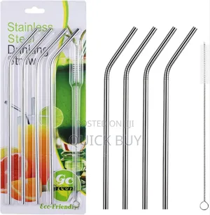 4pcs Reusable Metal Drinking Straws