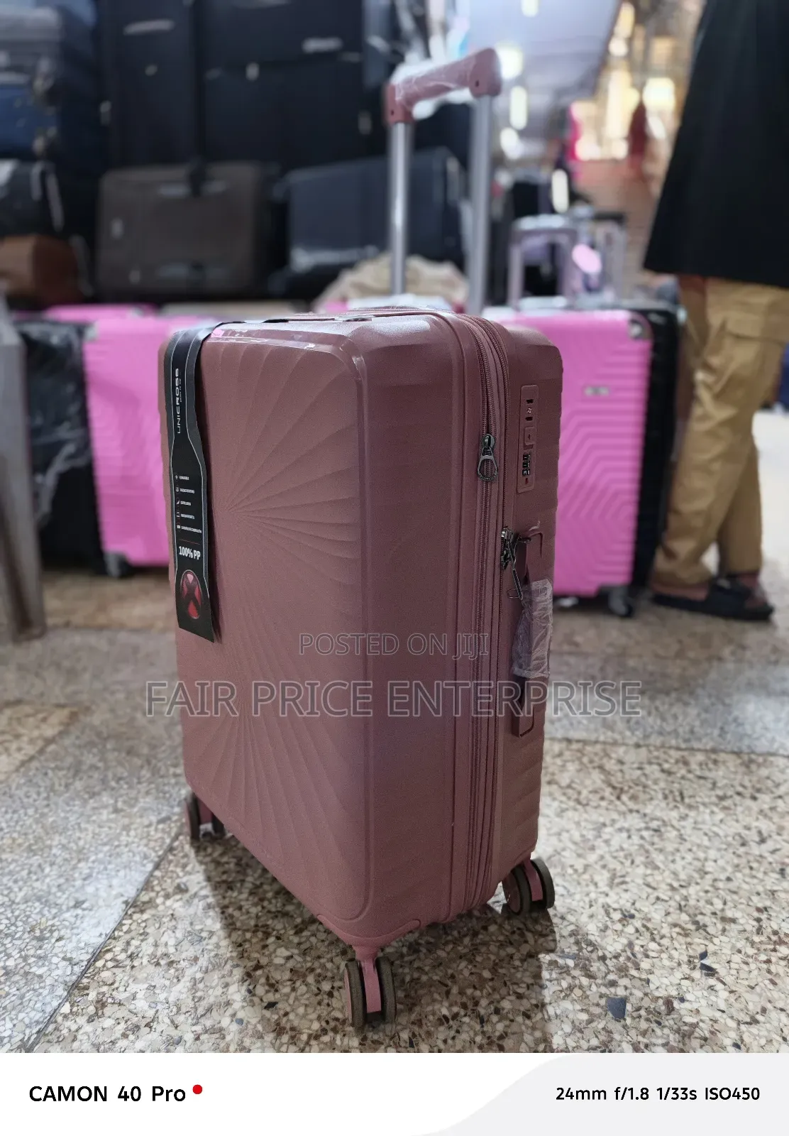 Luxury Rubber Plastic Suitcase. Medium Size