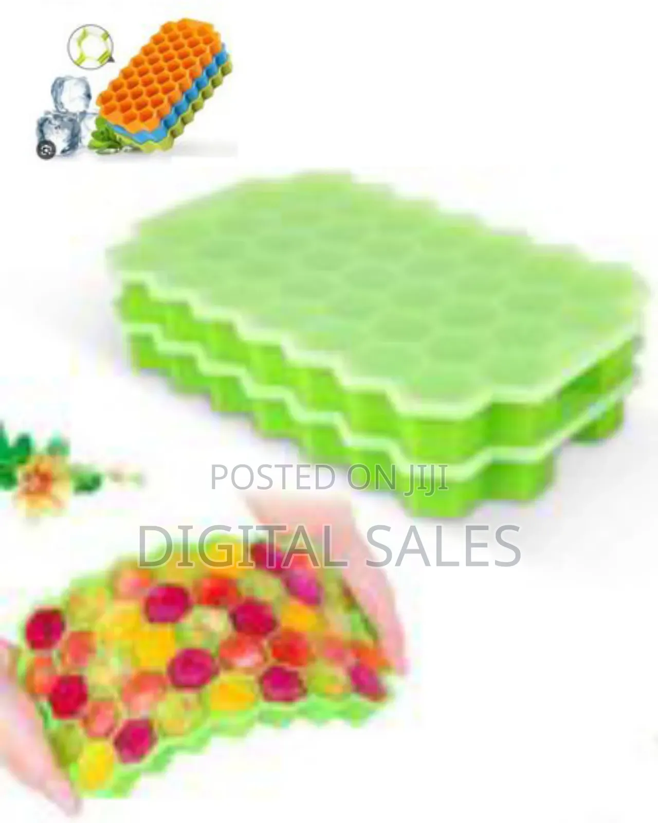 Honeycomb Silicone Ice Cube Tray With Lid