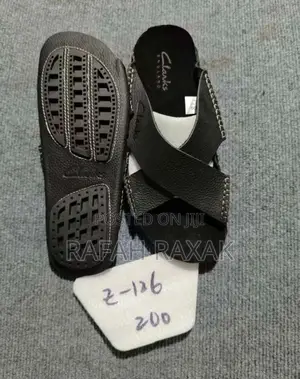 Original Black Clarks Cross Leather Sandals