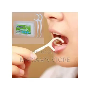 Health 30pcs 2 in 1 Dental Floss Tooth Picks Dental Cleaner - White