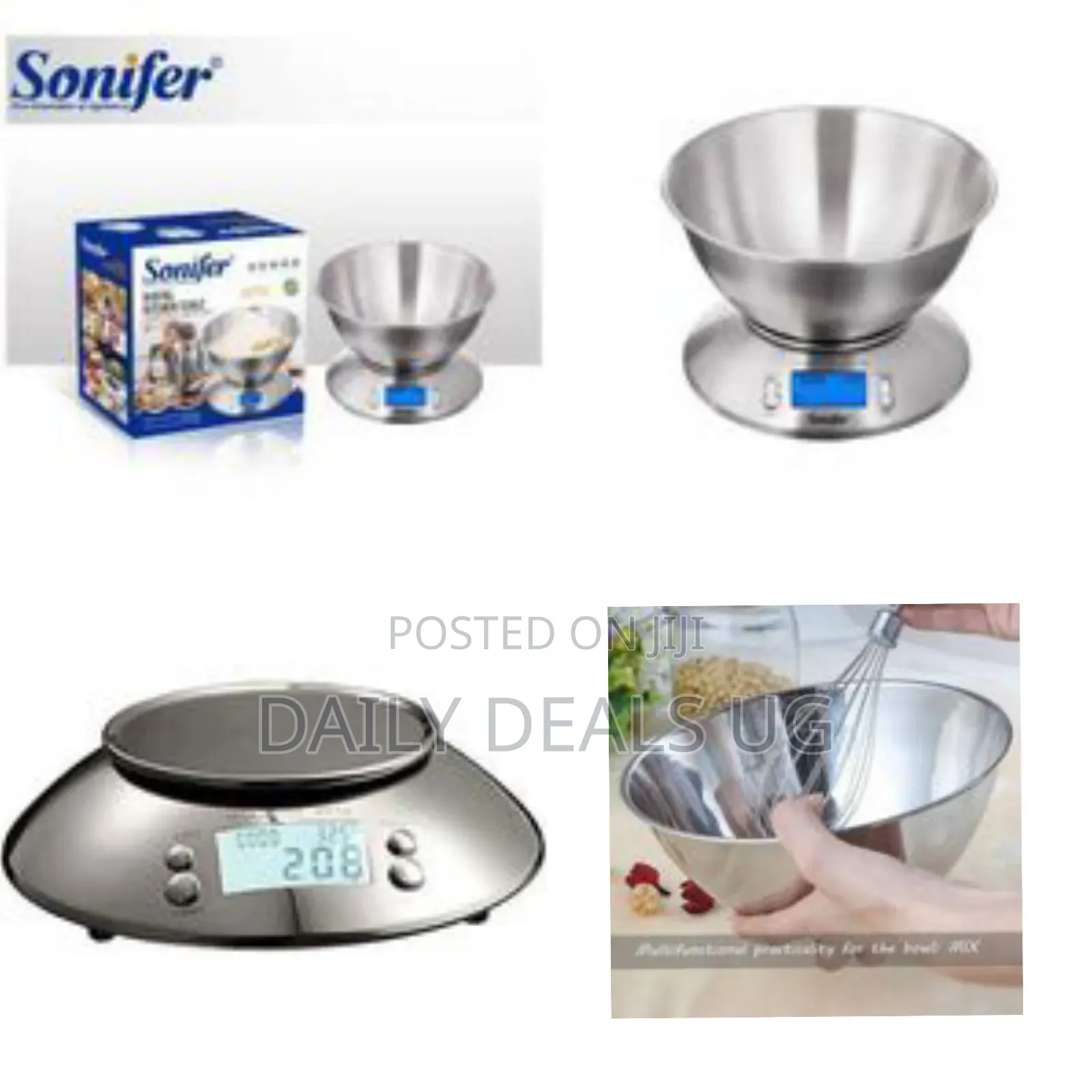 Sonifer Digital Kitchen Scale With Removable Bowl - Multicolor