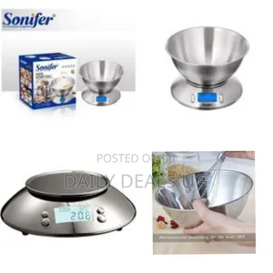 Sonifer Digital Kitchen Scale With Removable Bowl - Multicolor
