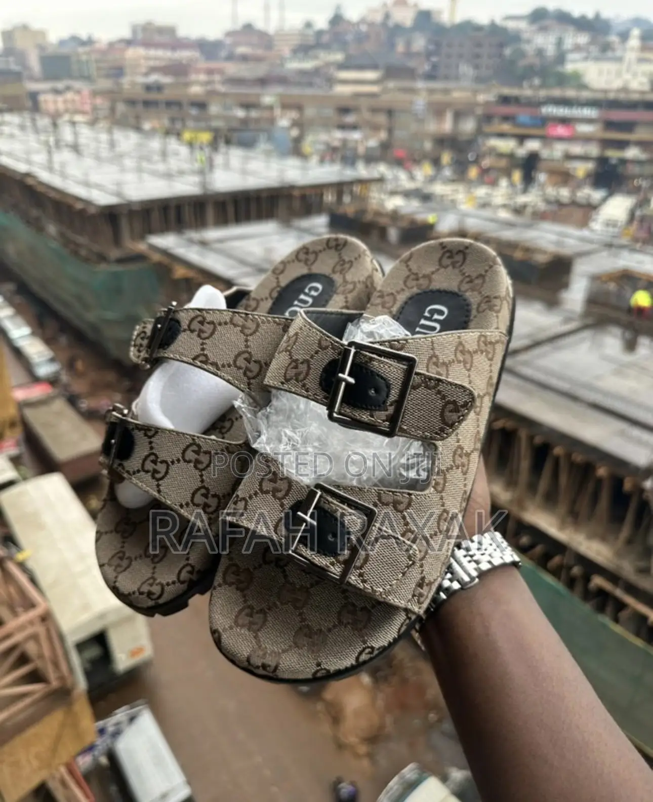 Original Gucci Double Strap Slide Sandals