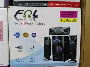 Subwoofer and Three Satellite Speakers.