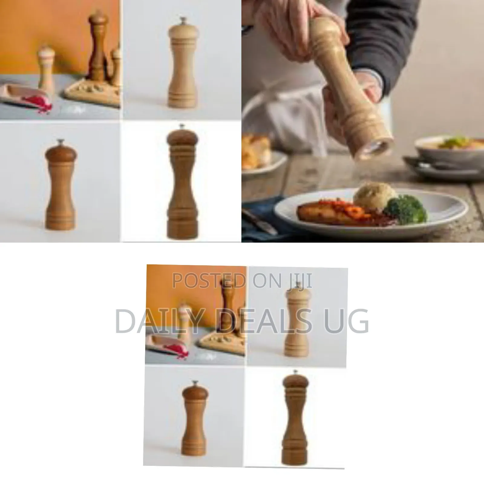 Classic Wooden Spice Grinder With Adjustable Ceramic Core - Multicolor